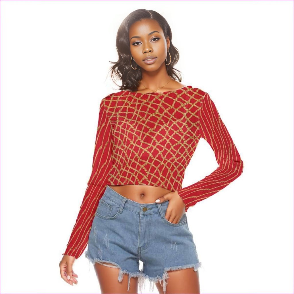 red Chained Womens Peek-a-Boo Top - women's top at TFC&H Co.