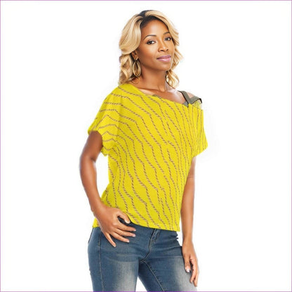 Chained Womens T-shirt With Gold Shoulder Band - women's top at TFC&H Co.
