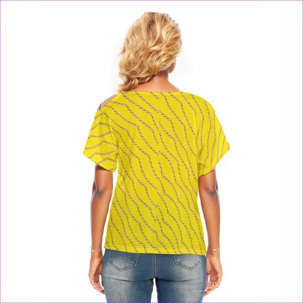 - Chained Womens T-shirt With Gold Shoulder Band - womens top at TFC&H Co.