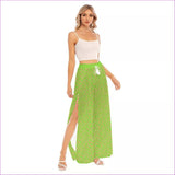 green - Chained Womens Thigh Split Pants - womens pants at TFC&H Co.