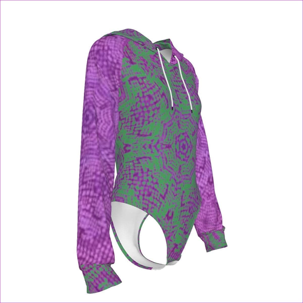 Chameleon Snake Womens Raglan Sleeve Hooded Bodysuit - women's bodysuit at TFC&H Co.