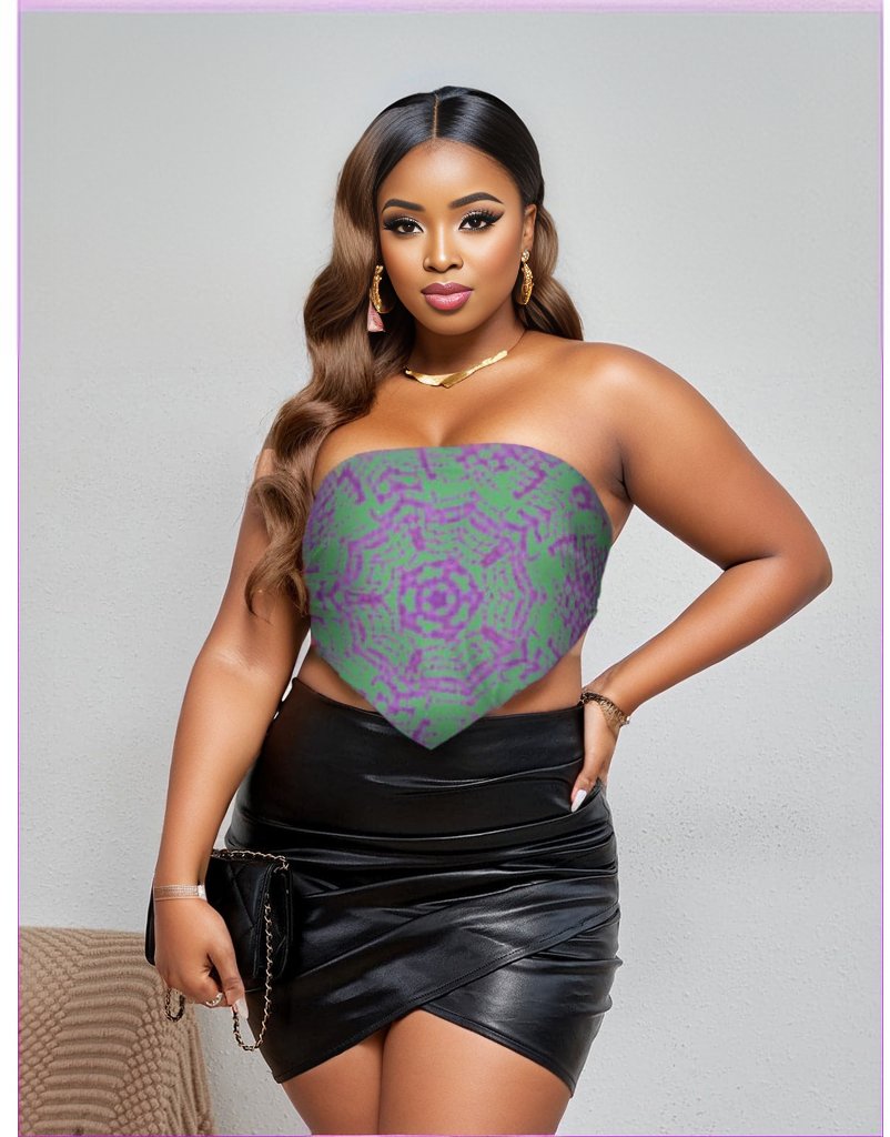 Green - Chameleon Snake Womens Tube Top Voluptuous (Plus Size) - womens tube top at TFC&H Co.