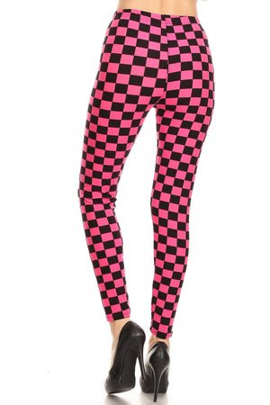 - Checkered Printed High Waisted Leggings - Ships from The US - womens leggings at TFC&H Co.