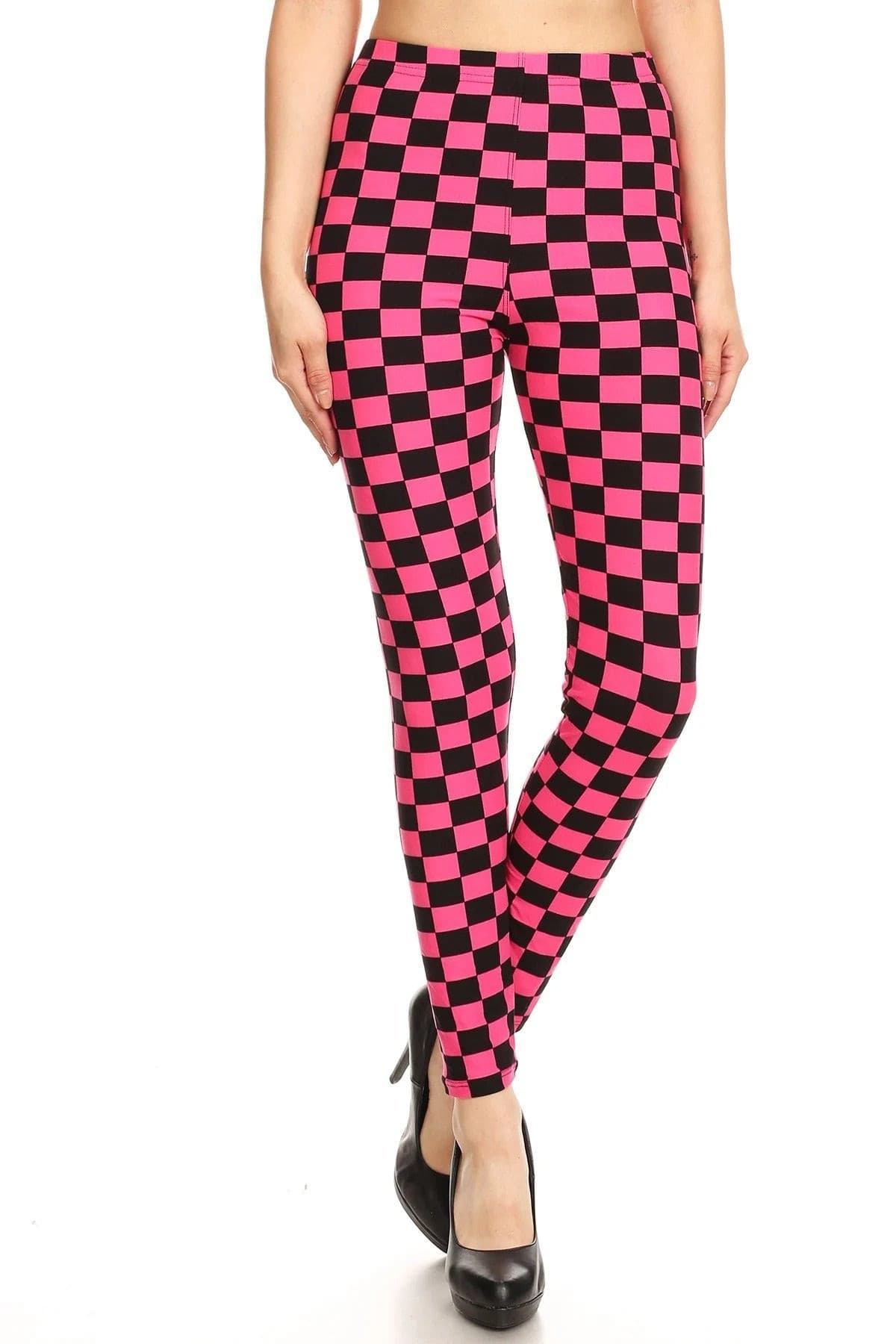 Checkered Printed High Waisted Leggings - Ships from The US - women's leggings at TFC&H Co.