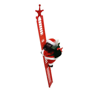 Black fiber single ladder - Christmas Climbing Ladder Electric Santa Claus - Christmas Decoration at TFC&H Co.