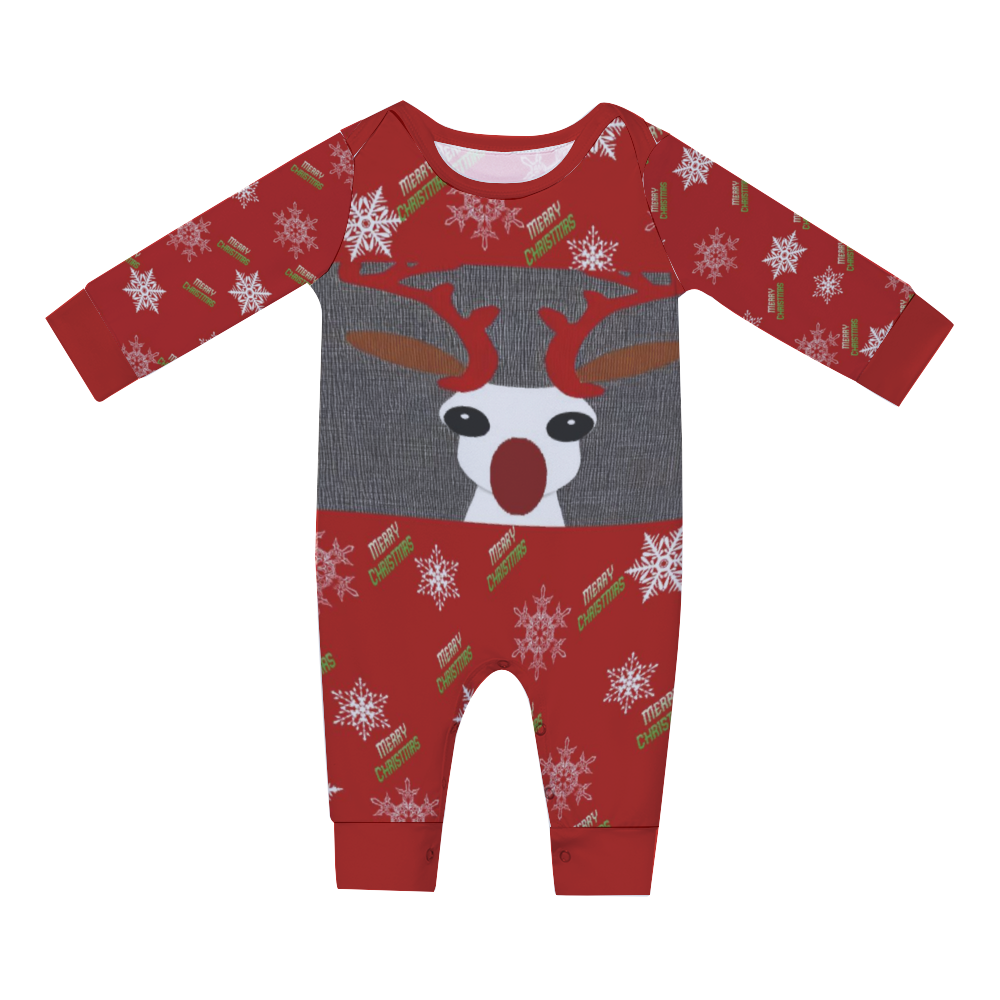 - Christmas Reindeer Baby's Long Sleeve Christmas Romper - baby romper at TFC&H Co.