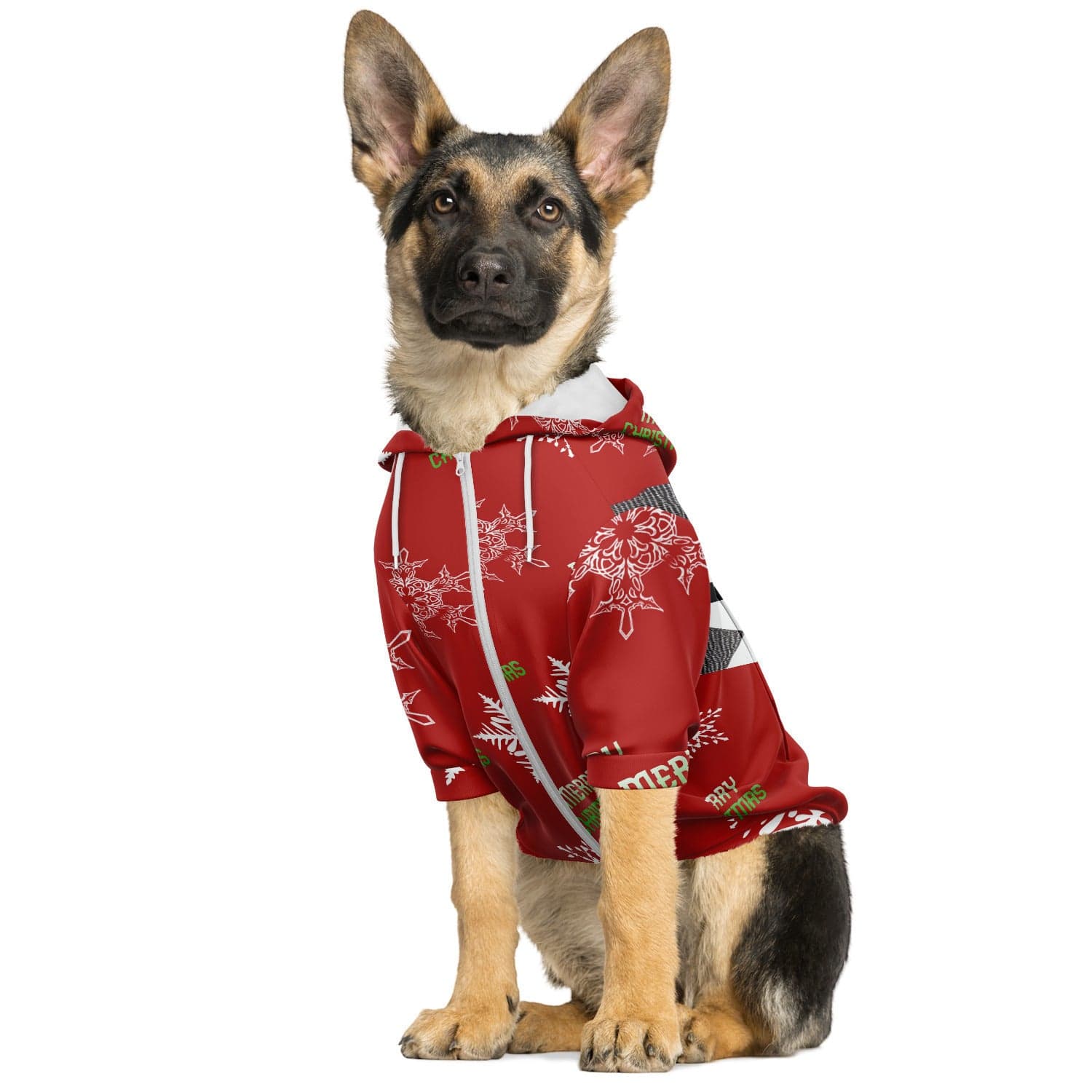 Christmas Reindeer Premium Dog Christmas Hoodie - Fashion Dog Zip-Up Hoodie - AOP at TFC&H Co.