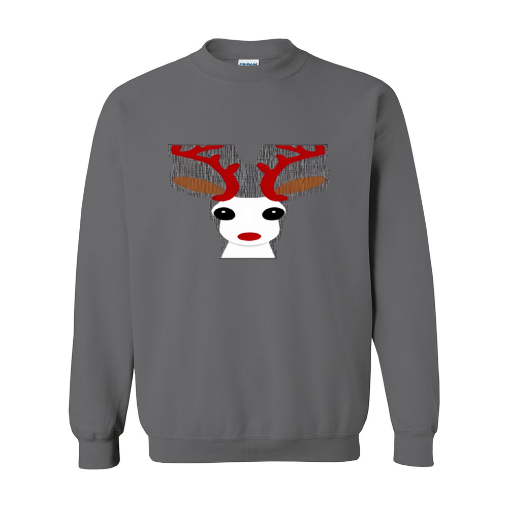 SlateGray - Christmas Reindeer Unisex Gildan 18000 Christmas Sweatshirt - unisex sweatshirt at TFC&H Co.