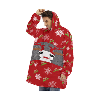 - Christmas Reindeer Unisex Sherpa Fleece Hoodie Christmas Blanket - unisex hoodie blanket at TFC&H Co.