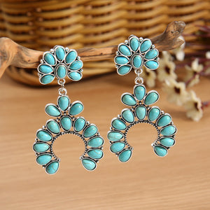 Chunky Turquoise Drop Earrings -Ships from The Us - Dangle & Drop Earrings at TFC&H Co.