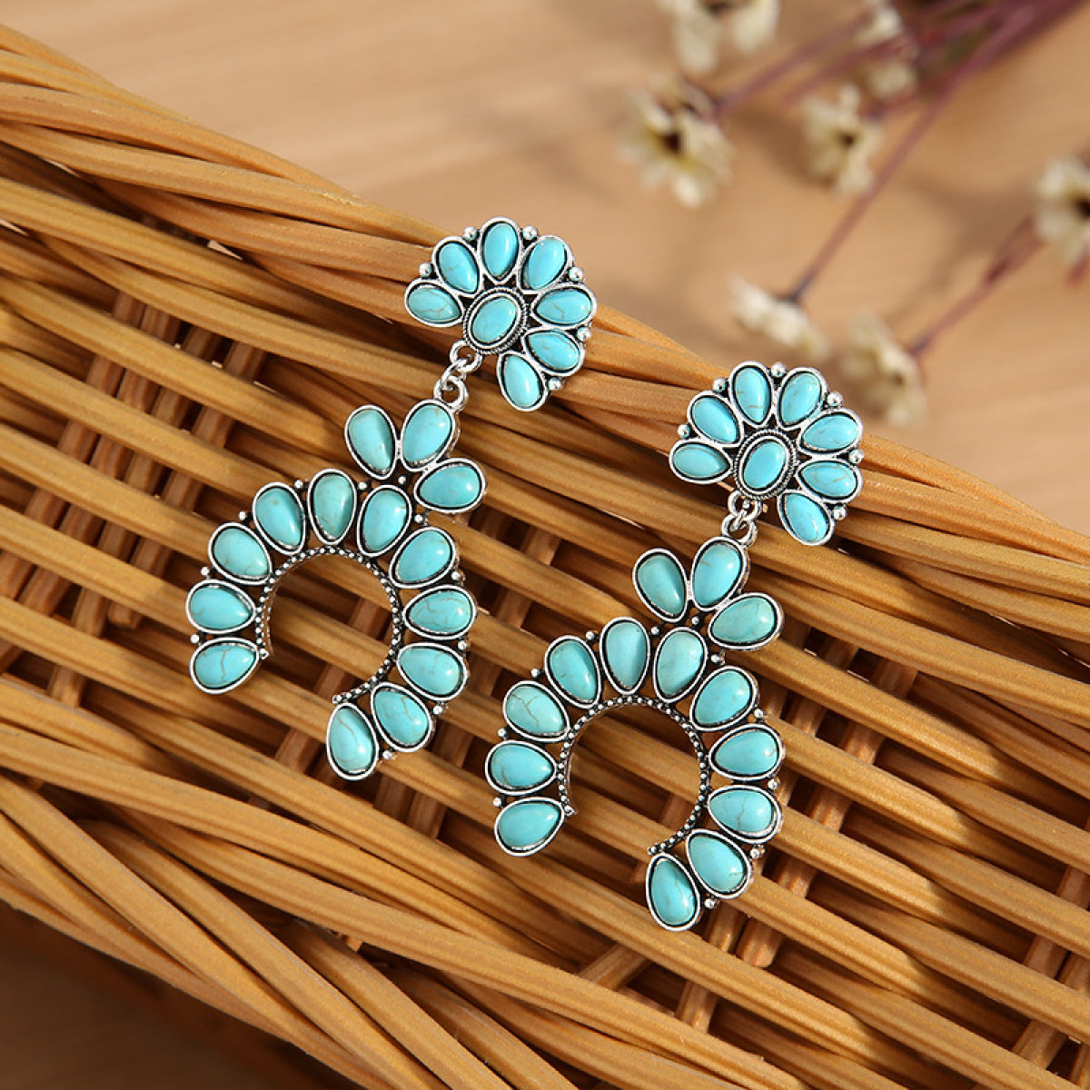 TURQUOISE Chunky Turquoise Drop Earrings -Ships from The Us - Dangle & Drop Earrings at TFC&H Co.