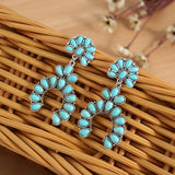 TURQUOISE Chunky Turquoise Drop Earrings -Ships from The Us - Dangle & Drop Earrings at TFC&H Co.
