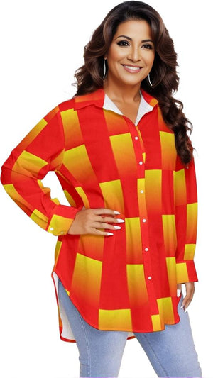 - Citrus Womens Button-Up Shirt Voluptuous (+) Plus Size - womens button-up shirt at TFC&H Co.