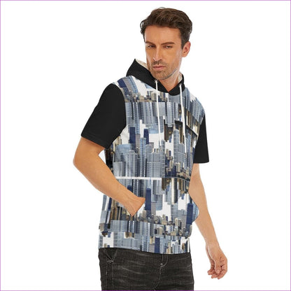 City Block Men's Short Sleeve Hoodie T-Shirt |100% Cotton - men's hoodie at TFC&H Co.