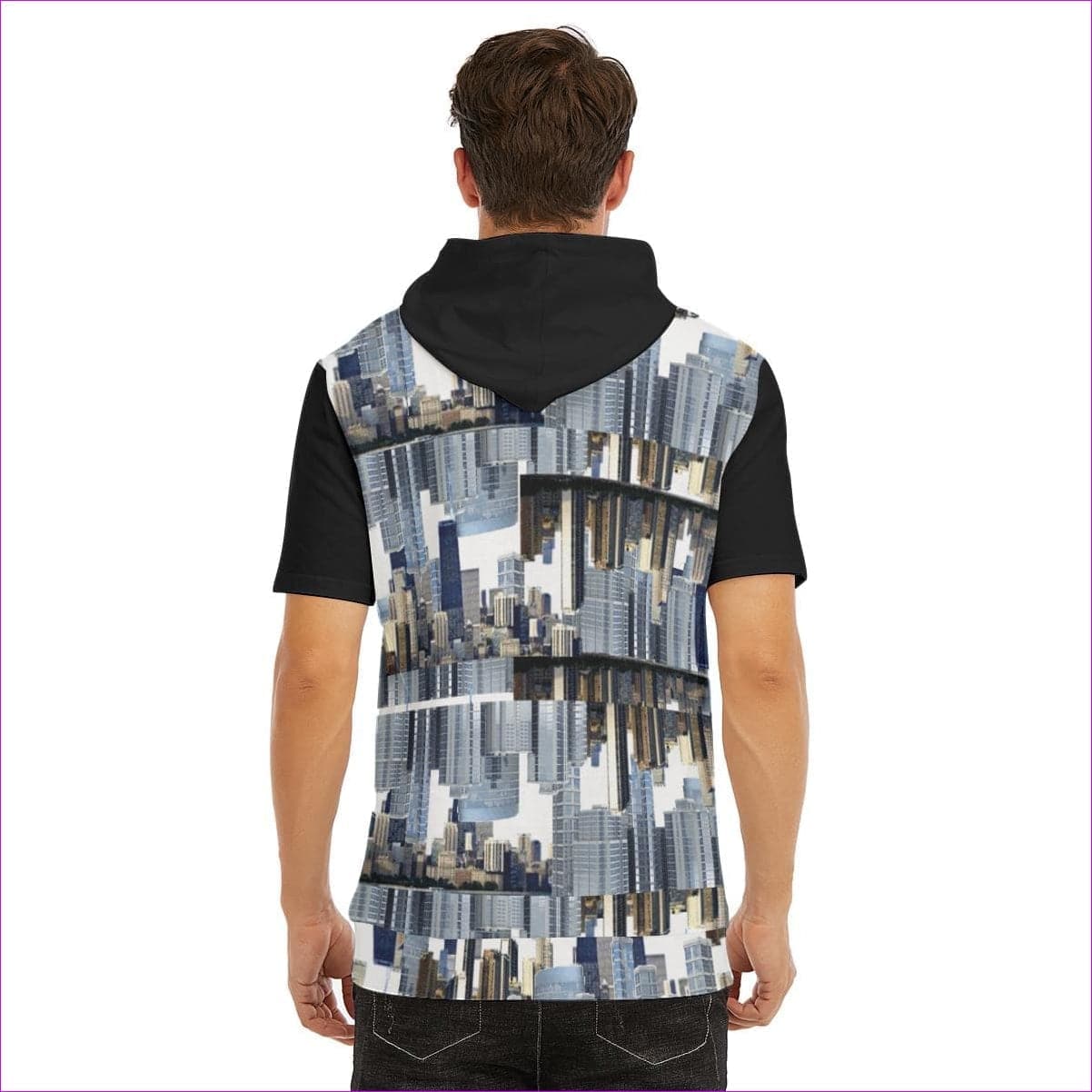 - City Block Men's Short Sleeve Hoodie T-Shirt |100% Cotton - mens hoodie at TFC&H Co.