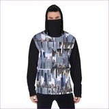 Black - City Blocks Men's Heavy Fleece Hoodie With Mask - mens hoodie with face mask at TFC&H Co.