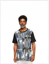 Black City Blocks Men's O-Neck T-Shirt | 100% Cotton - men's t-shirt at TFC&H Co.