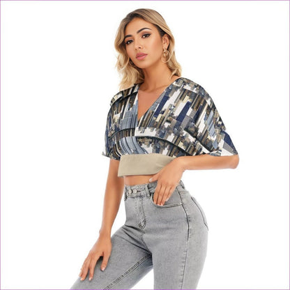 City Blocks Womens Bat Sleeve Crop Top - women's crop top at TFC&H Co.