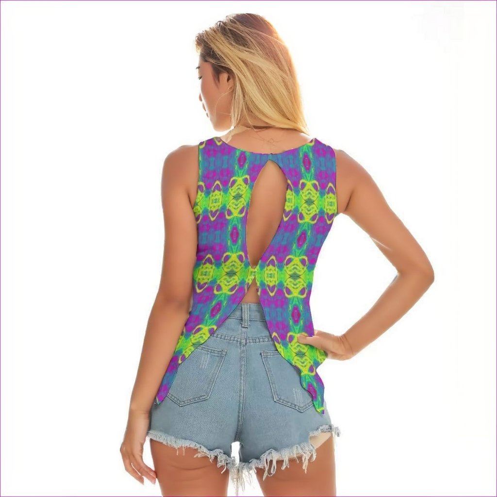 Club Lights Womens Back Hollow Yoga Top - women's top at TFC&H Co.