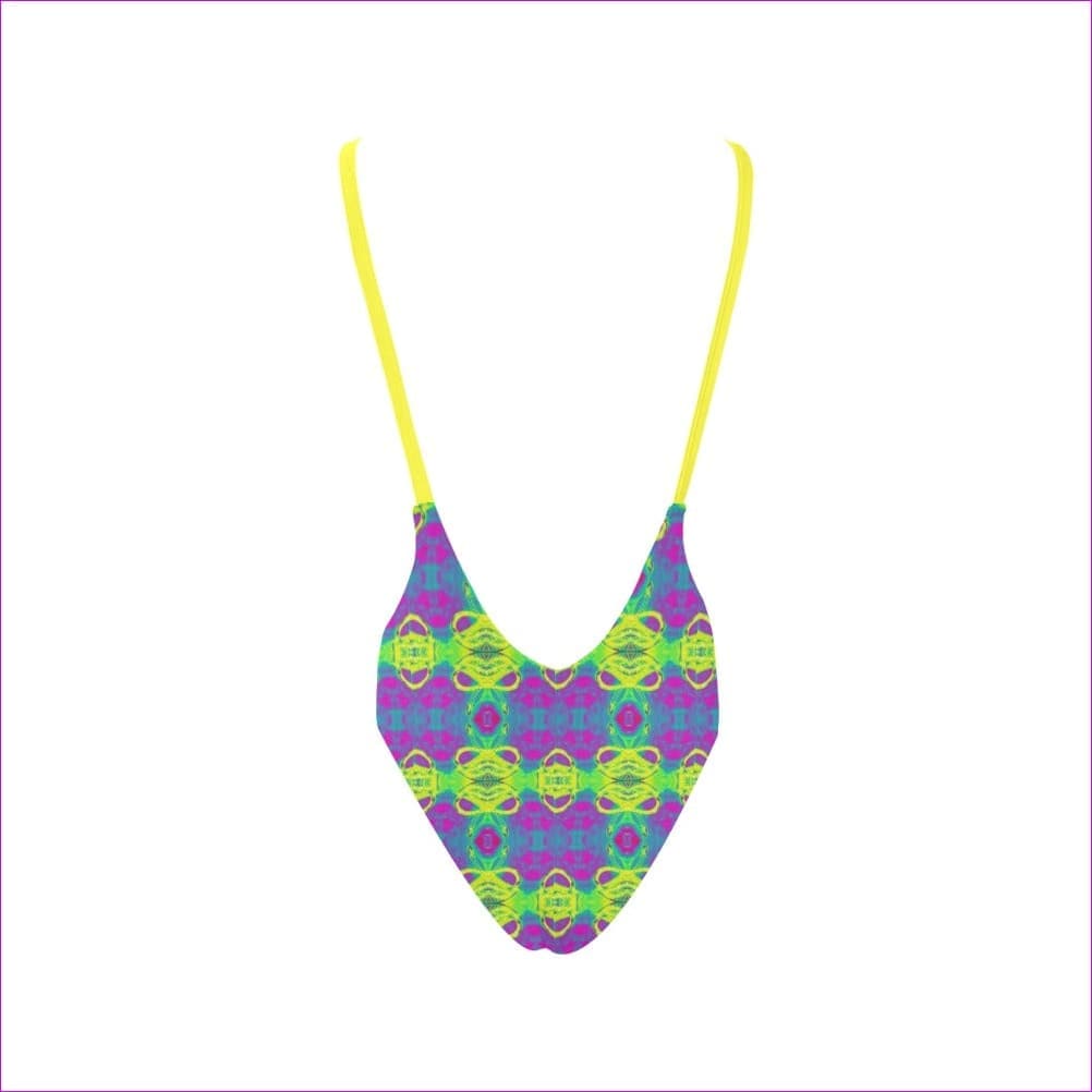 Yellow Strap Club Lights Womens Halter Straps Backless Swimsuit - 3 strap options - women's one piece swimsuit at TFC&H Co.