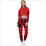 red - Code Clothing Cropped Zip Up Lounge Set - 5 colors - womens jogging set at TFC&H Co.