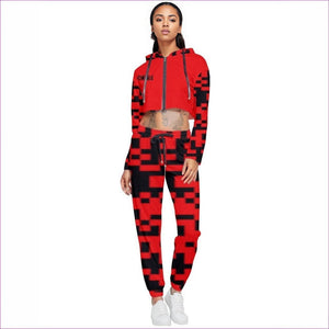 red - Code Clothing Cropped Zip Up Lounge Set - 5 colors - womens jogging set at TFC&H Co.