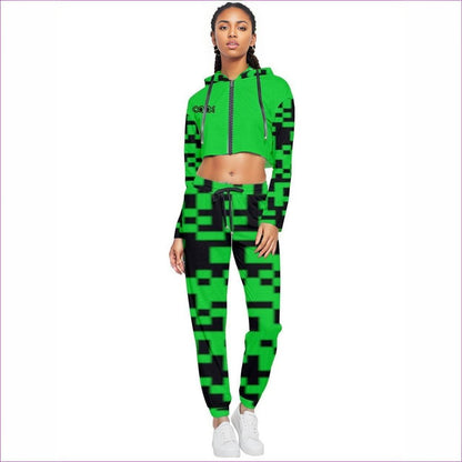 green Code Clothing Cropped Zip Up Lounge Set - 5 colors - women's jogging set at TFC&H Co.