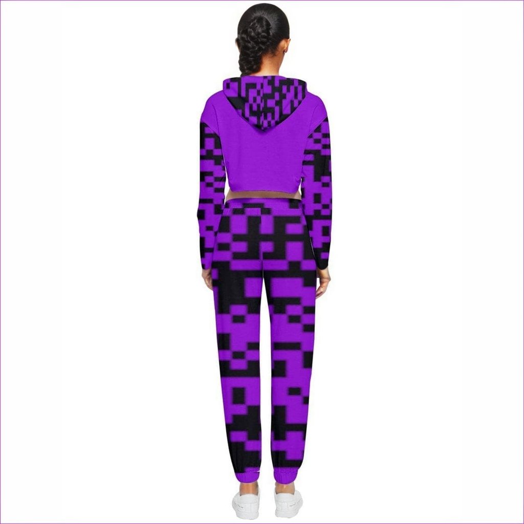 Code- Purple - Code Clothing Cropped Zip Up Lounge Set - 5 colors - womens jogging set at TFC&H Co.