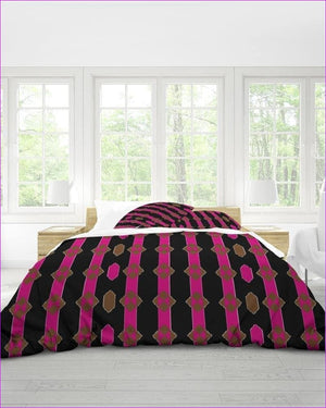 pink/black King - Coined King Duvet Cover Set - bedding at TFC&H Co.