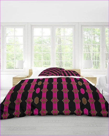 pink/black King Coined King Duvet Cover Set - bedding at TFC&H Co.