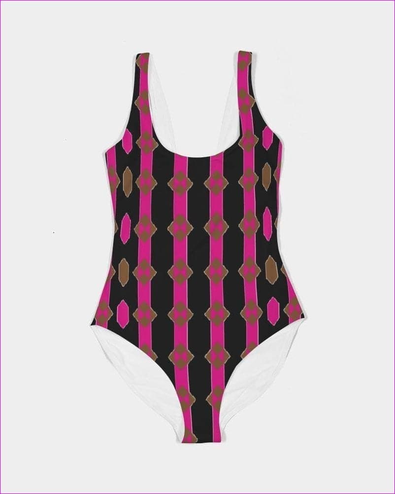 pink/black Coined Womens One-Piece Swimsuit - women's one piece swimsuit at TFC&H Co.