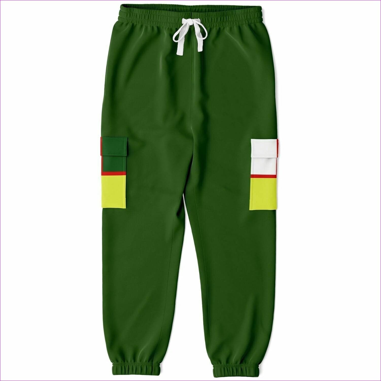 Color Block Astute Premium Cargo Sweatpants in Green - Fashion Cargo Sweatpants - AOP at TFC&H Co.