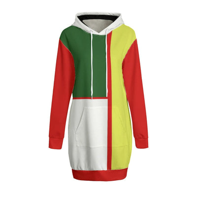 Multi-colored Color Block Astute Women's Long Hoodie | Interlock Fabric - women's dress at TFC&H Co.