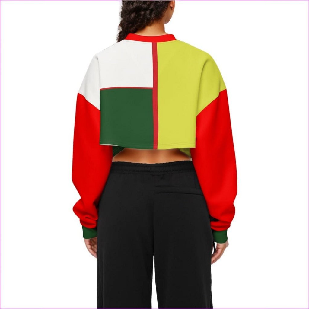 Color Block Astute Women\'s Premium Cropped Crewneck Sweatshirt - women\'s  cropped sweatshirt at TFC&H