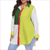 Multi-colored - Color Block Astute Womens Button-Up Shirt Voluptuous (+) Plus Size - womens button-up shirt at TFC&H Co.