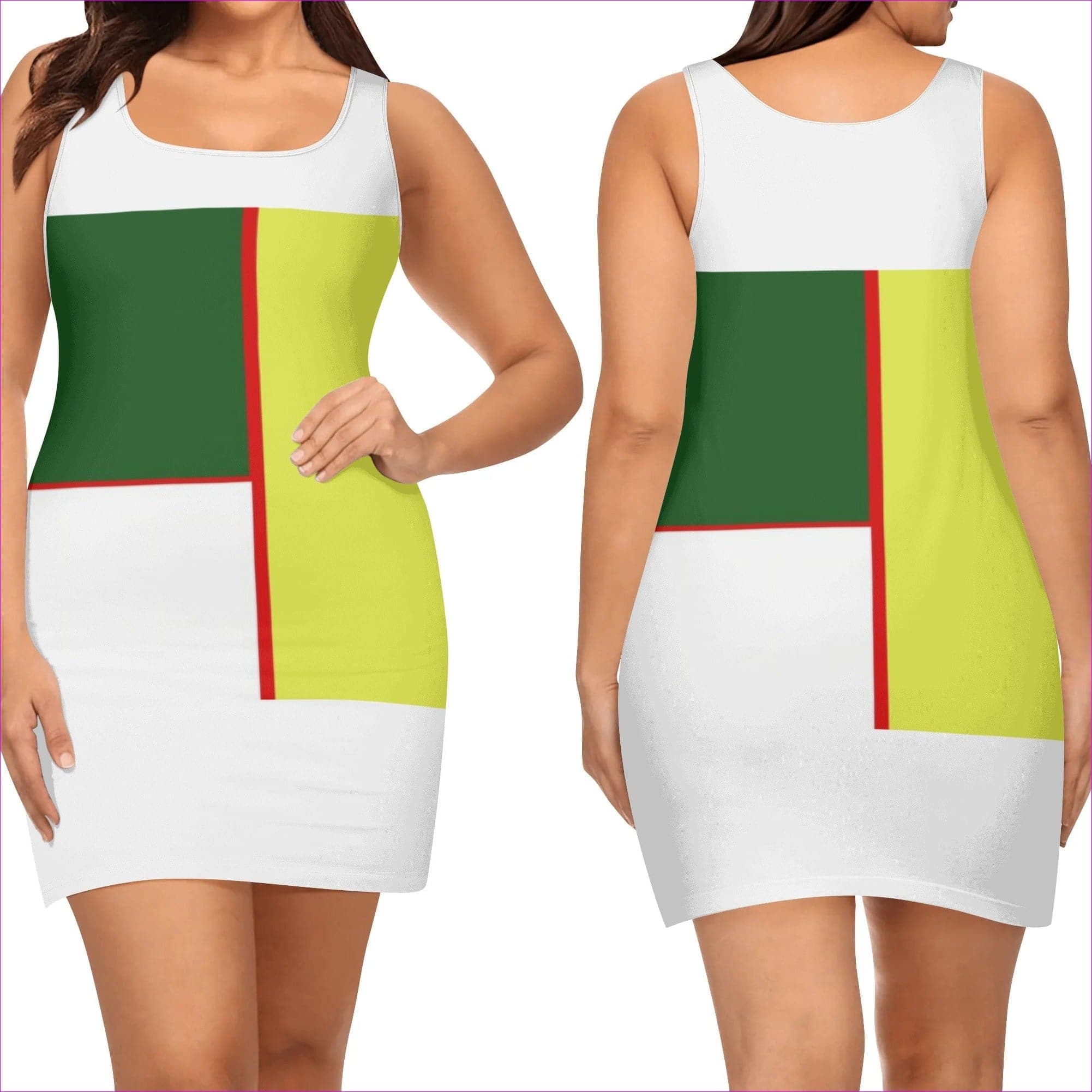 Color Block Astute Womens Elegant Sleeveless Mini Dress - women's dress at TFC&H Co.