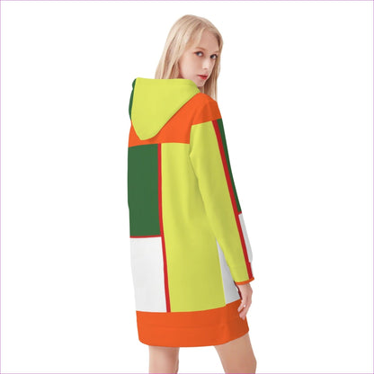 Color Block Astute Womens Hoodie Dress - women's hoodie dress at TFC&H Co.