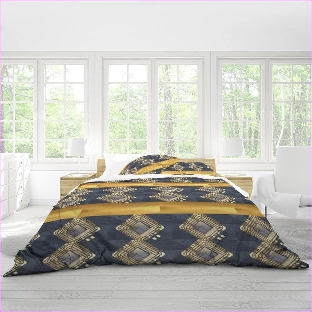 multi-colored Queen - Computerized Home Queen Duvet Cover Set - bedding at TFC&H Co.