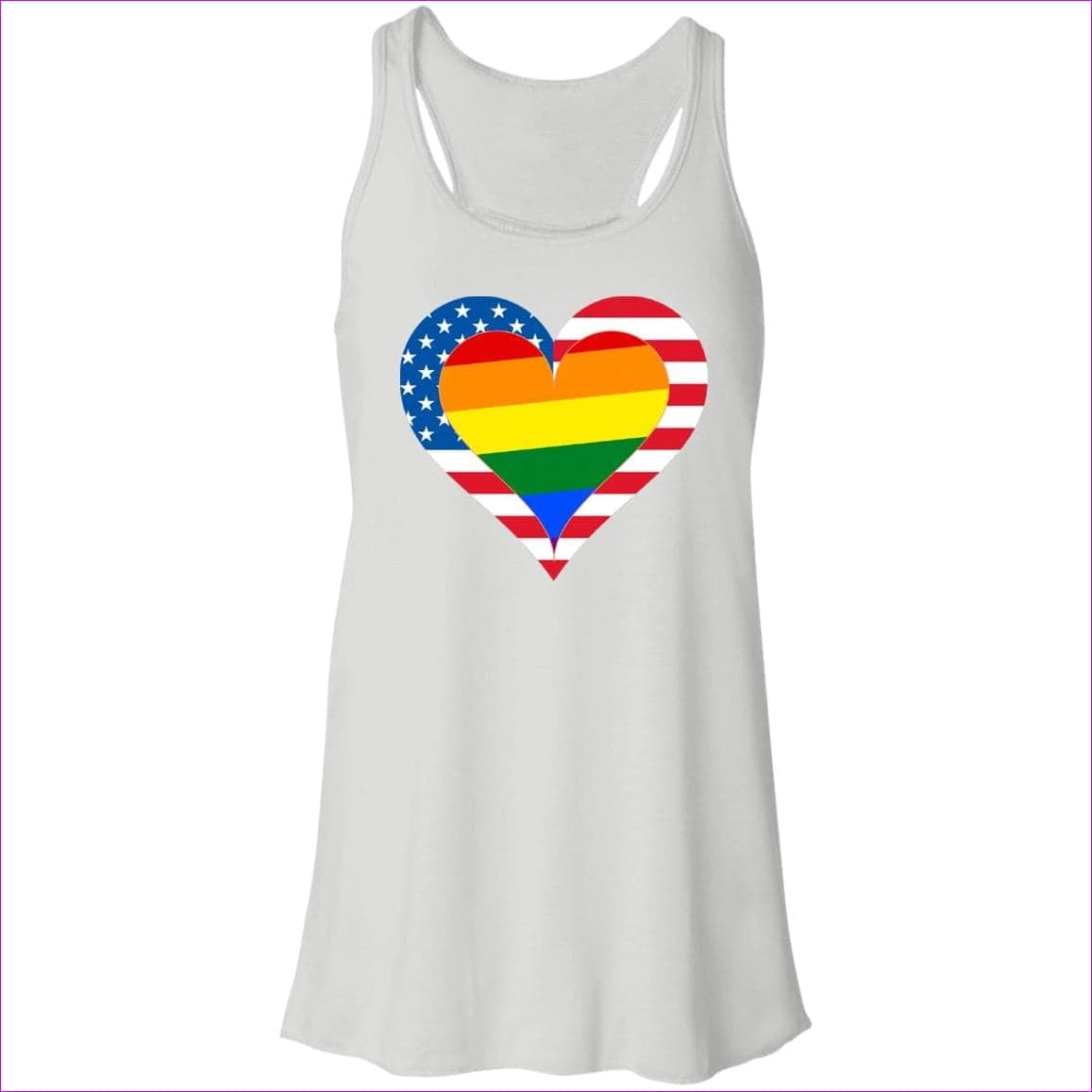 White - Country & Pride Love Flowy Racerback Tank - womens tank top at TFC&H Co.