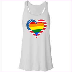 White - Country & Pride Love Flowy Racerback Tank - womens tank top at TFC&H Co.
