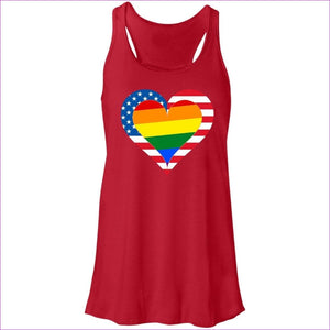Red - Country & Pride Love Flowy Racerback Tank - womens tank top at TFC&H Co.