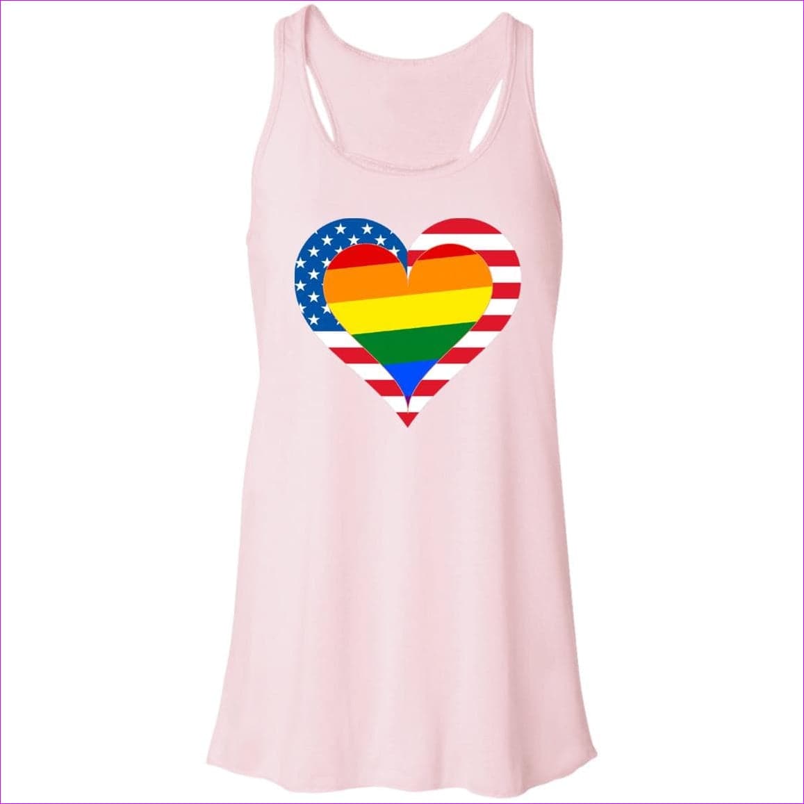 Soft Pink - Country & Pride Love Flowy Racerback Tank - womens tank top at TFC&H Co.