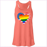 Coral - Country & Pride Love Flowy Racerback Tank - womens tank top at TFC&H Co.