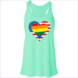Mint - Country & Pride Love Flowy Racerback Tank - womens tank top at TFC&H Co.