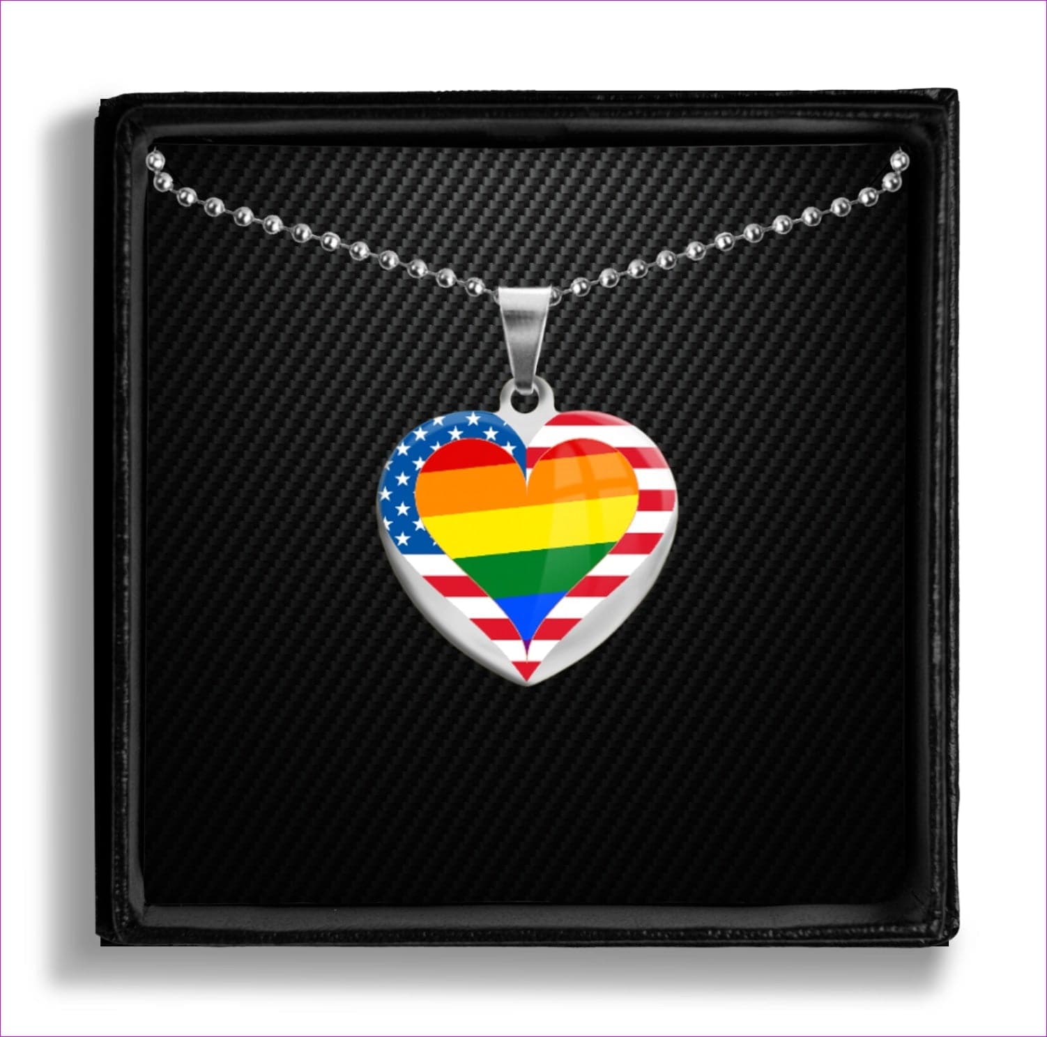 - Country & Pride Love Heart Pendant- Ships from The US - necklace at TFC&H Co.