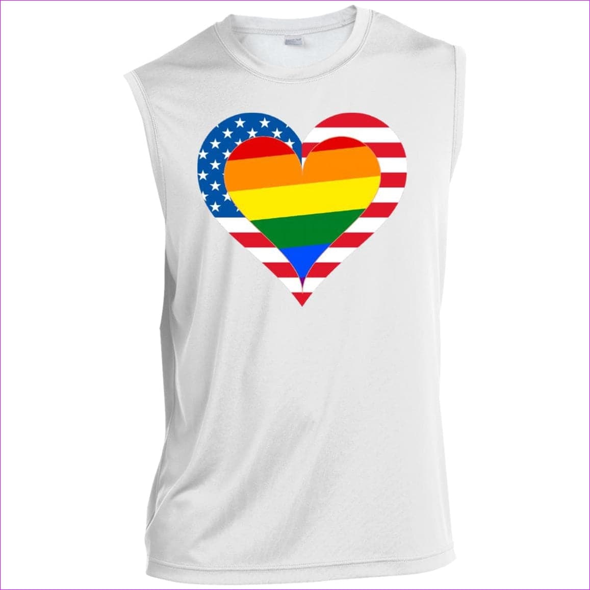 White - Country & Pride Love Men’s Sleeveless Performance Tee - mens tank top at TFC&H Co.