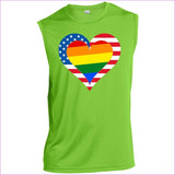 Lime Shock - Country & Pride Love Men’s Sleeveless Performance Tee - mens tank top at TFC&H Co.