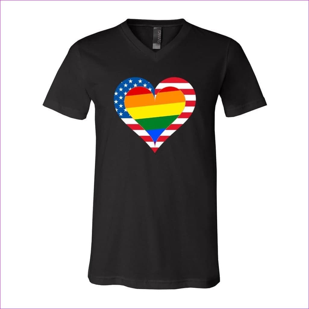 Black - Country & Pride Love Unisex Jersey V-Neck Tee - Unisex T-Shirt at TFC&H Co.