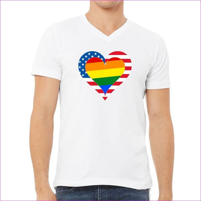 White Country & Pride Love Unisex Jersey V-Neck Tee - Unisex T-Shirt at TFC&H Co.