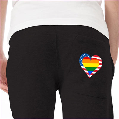 Black - Country & Pride Love Unisex Premium Fleece Joggers - unisex pants at TFC&H Co.